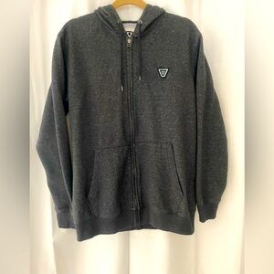 Vissla Gray Zip-Up Hoodie with Logo, large men’s